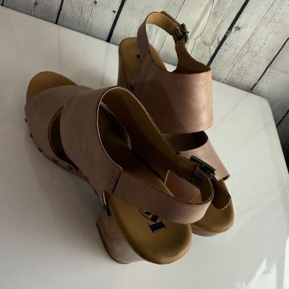 Kork-Ease Block Heel Leather Upper Heels for Bone color Size 9 - Picture 12 of 14